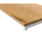 Waffle Modern Work Desk With 2x Drawer Metal Legs Particle Board & MDF- White & Oak