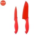 Ortega Kitchen 2-Piece Santoku & Paring Knife Set - Red 1