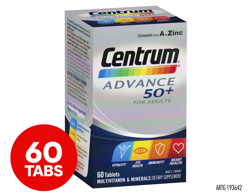 Centrum Advance 50+ For Adults Tablets 60-Pack