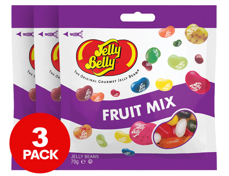 3 x Jelly Belly Fruit Mix Bag 70g