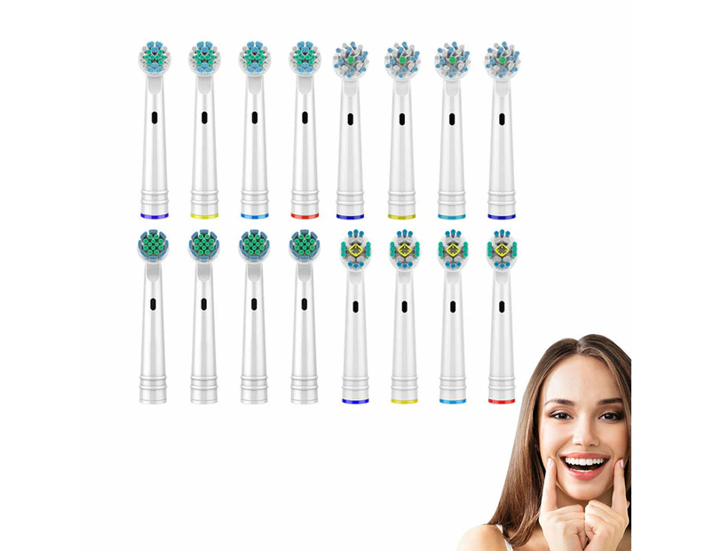 16Pcs Toothbrush Replacement Heads Compatible with Oral-B