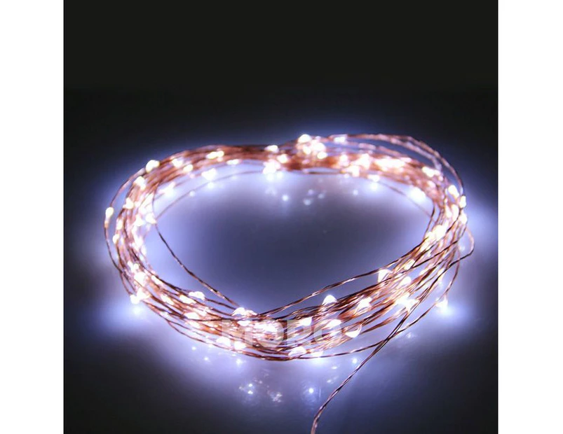 5Pcs 2M-10M Battery Powered LED Copper Wire String Fairy Xmas Party Lights - Cool White