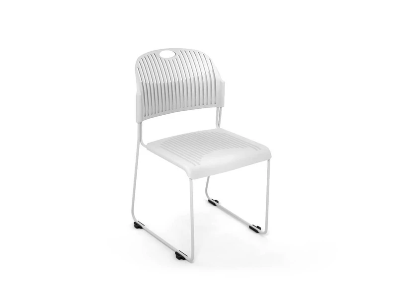 Lozza Chair Sled Base - Plastic Seat and Back - white