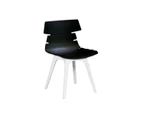 Wave Plastic Chair - Dart Base White - black plastic
