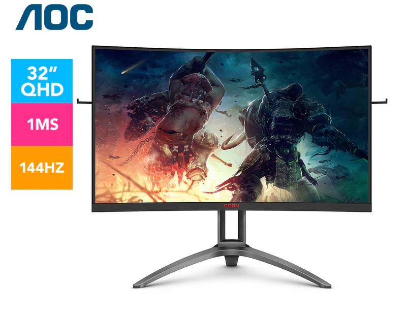 AOC AGON 32" Quad HD FreeSync Premium Pro Curved Gaming Monitor AG323QCXE