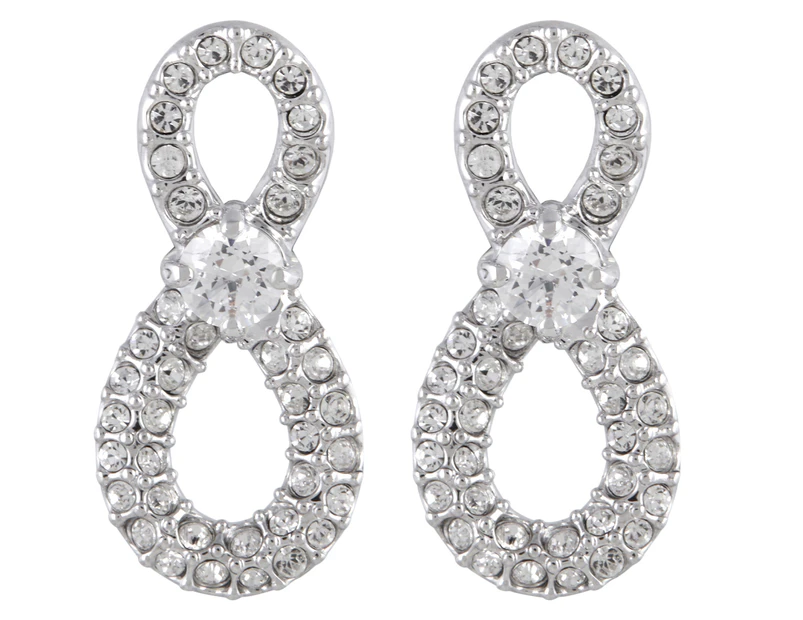 Swarovski Infinity Mini Earrings - Silver/White