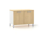 Executive Credenza Office Storage Cabinet Extra - 800mm [Silver] - Maple