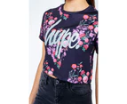 Hype Girls Ditsy Floral Crop Top (Black/Peach/Pink) - HY3797