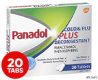 Panadol Cold & Flu Plus Decongestant 20 Tabs