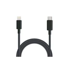 PQI Apple Certified 100cm Lightning to USB-C 18W PD Fast Charging Cable - Black