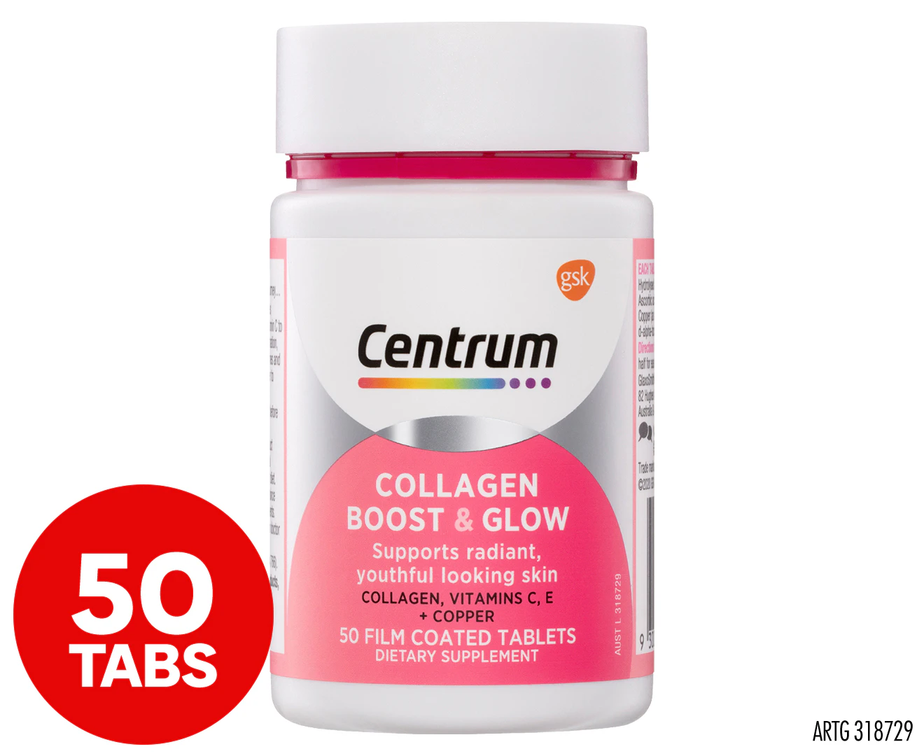 Centrum Collagen Boost & Glow 50 Tablets