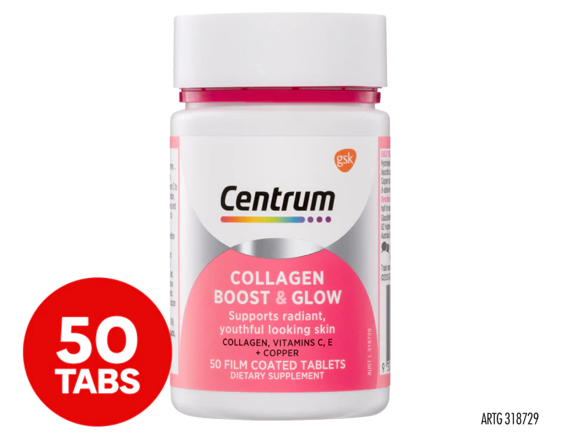 Centrum Collagen Boost & Glow Tablets 50-Pack