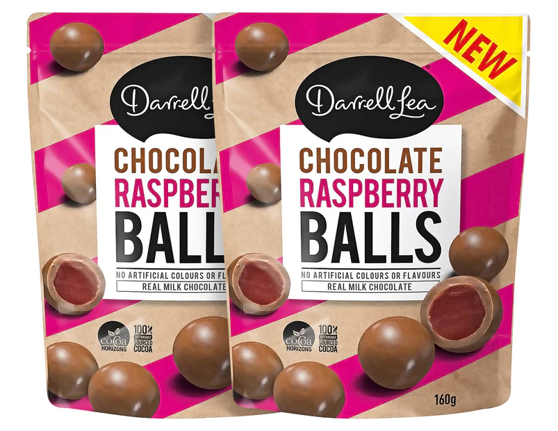 2 x Darrell Lea Chocolate Raspberry Balls 160g