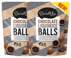 2 x Darrell Lea Chocolate Liquorice Balls 160g