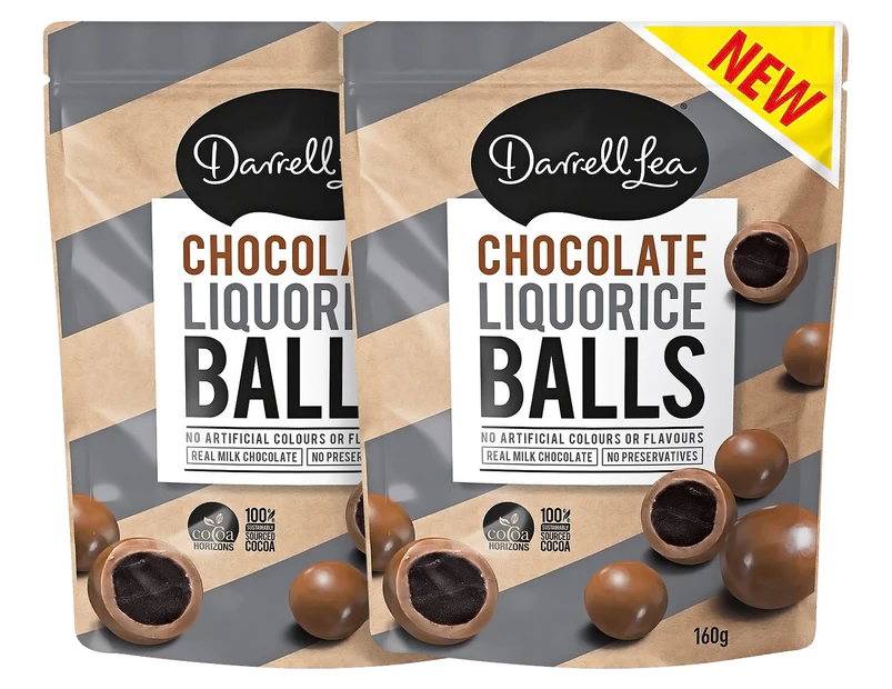 2 x Darrell Lea Chocolate Liquorice Balls 160g