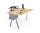 Elements Clearance- L Shaped Corner Office Desk Silver JC Leg 1000 [1600L x 1550W] - maple, none