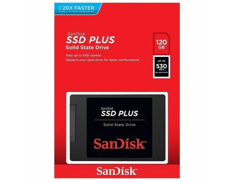 Sandisk SSD 120GB SSD Plus Internal Solid State Drive Laptop 2.5" SATA III 530MB/s