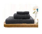 Softouch 3 Pcs Ultra Light Quick Dry Premium Cotton Bath Towel Set 500gsm  Charcoal