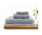 Softouch 4 Pcs Ultra Light Quick Dry Premium Cotton Bath Towel Set 500gsm Silver