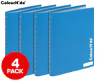 4 x ColourHide A4 Refillable Sheet Document Display Book 4-Pack - Blue
