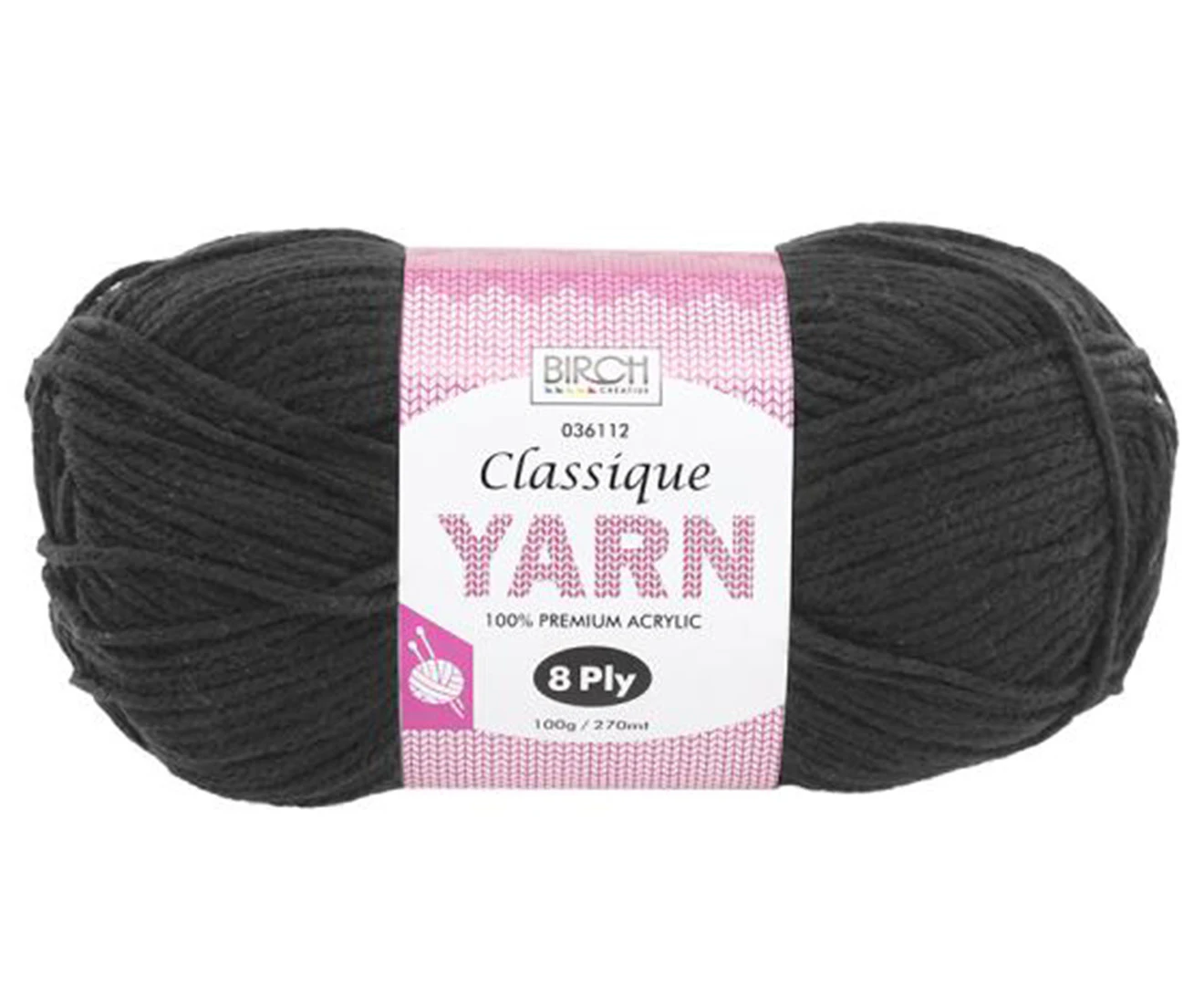 Birch Creative Classique 8ply Yarn - Black