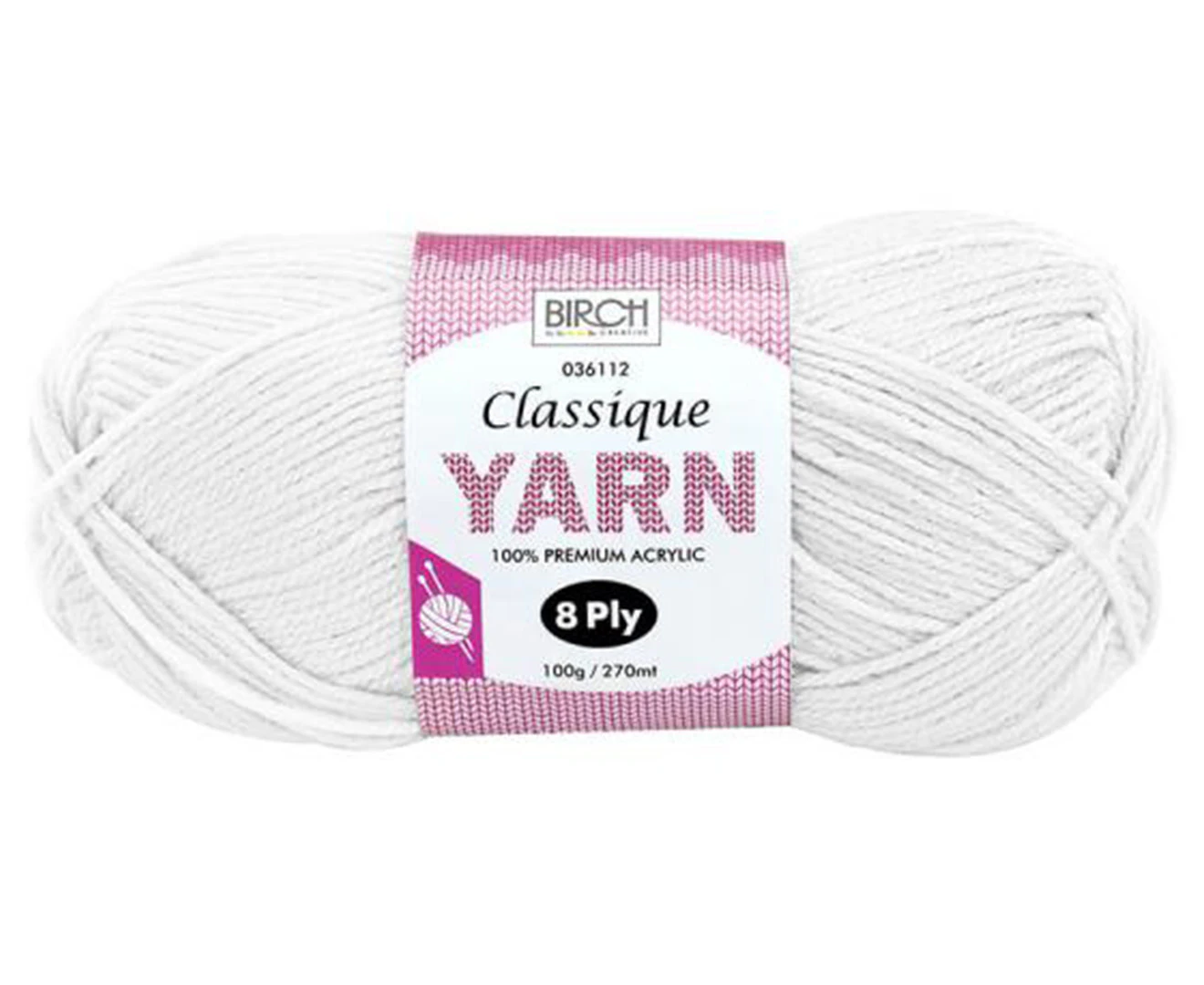 Birch Creative Classique 8ply Yarn - White