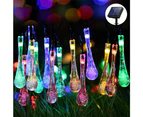 10m 100LED Water Drop Solar String Light Indoor and Outdoor Garden Decoration Light Bubbles String Light LED Fairy Lights - Multicolor