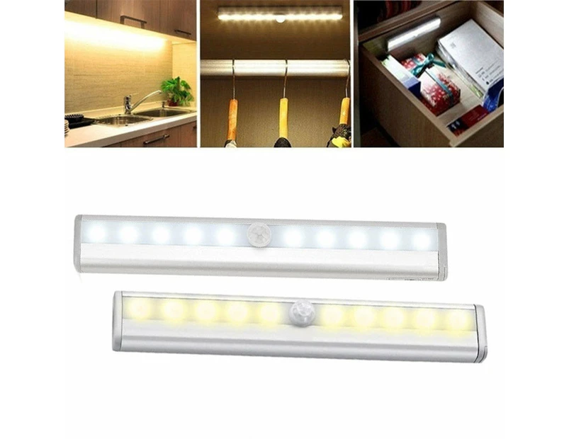 3pcs/6pcs Motion Sensor Closet Lights Cordless Under Cabinet Lighting Bars  - White and Warm White