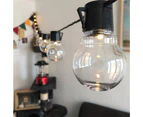 10 LED Solar-Powered Retro-Style Vintage String Light Bulbs Decoration - White