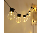 10 LED Solar-Powered Retro-Style Vintage String Light Bulbs Decoration - Warm White