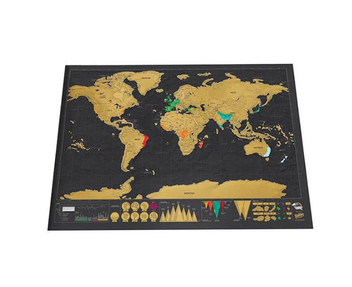 Large Travel Scratch Off Visited Countries Map - 2Pcs