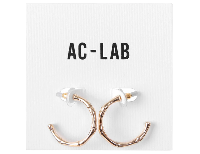 AC-LAB Small Bamboo Hoop Earrings - Gold