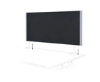 Desk Mounted Privacy Screen Silver Frame [500H x 1200W] - ash fabric silver frame, double desk based screen