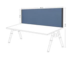Desk Mounted Privacy Screen Black Frame [500H x 1800W] - ocean fabric black frame, screen clamp bracket silver