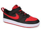Nike Boys' Court Borough Low 2 (PSV) Sportstyle Shoes - Black/University Red-White
