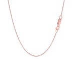 18k Rose Gold Cable Link Chain Necklace, 1.5mm - Pink