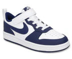 Nike Boys' Court Borough Low 2 Sneakers - White/Blue Void/Signal Blue