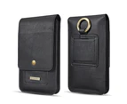 6.5 inch Leather Holster Case Belt Clip Mobile Phone Pouch for Samsung and iphone-Black