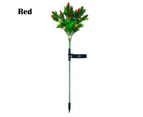 Solar Powered Christmas Pine And Berry 15LED Garden Landscape Lawn Lamp - Red