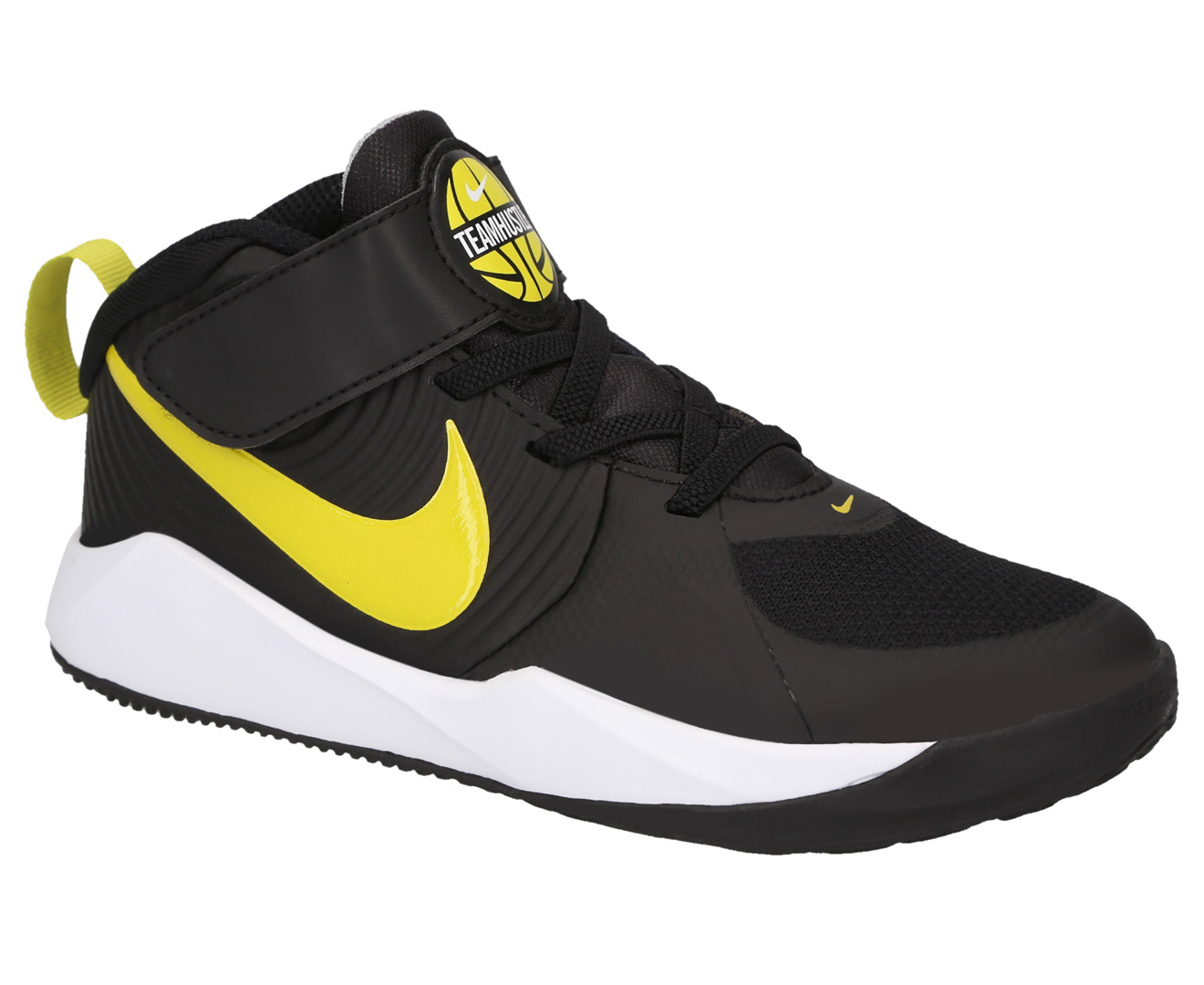 Nike Boys' Team Hustle D 9 (PS) Basketball Shoes - Black/High Voltage ...
