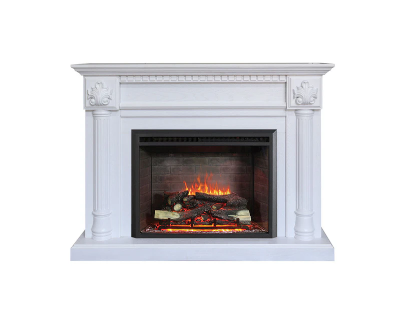 Berkley 2000W Electric Fireplace Heater White Mantel Suite With 30" Primo Insert
