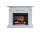 Venice 2000W Electric Fireplace Heater White Mantel Suite With 30" Primo Insert