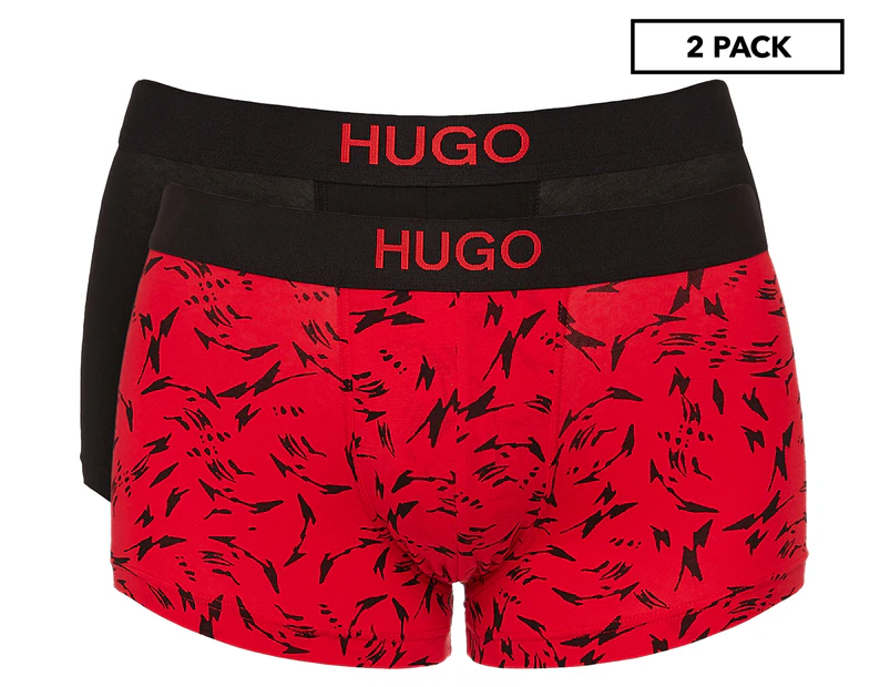 Hugo Boss Men's Brother Boxer Brief 2-Pack - Black/Red