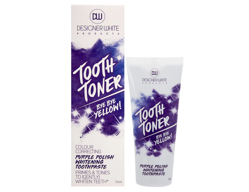 Designer White Tooth Toner Purple Polish Whitening Toothpaste 75mL