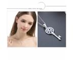 Duohan s925 Sterling Silver Necklace Key Pendant, Women's Set with Diamond Silver Jewelry 7