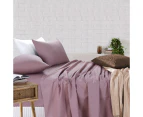 Amsons Sheet Set - Fitted & Flat Sheet With Pillowcases - Dusky Pink