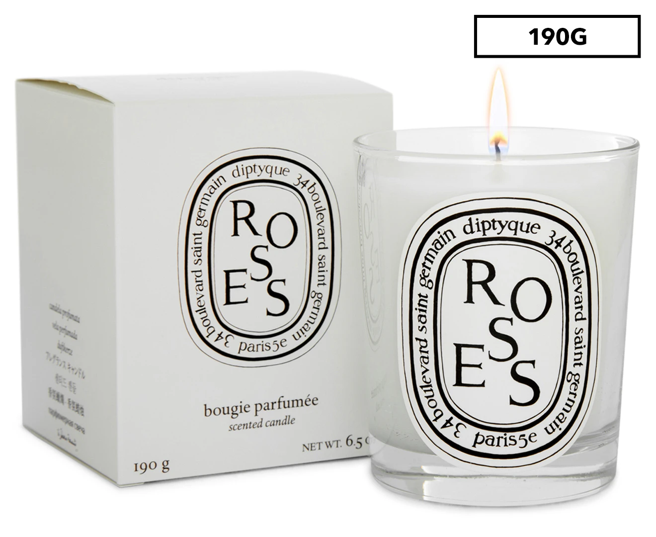 Diptyque Scented Candle  Roses 190g/6.5oz