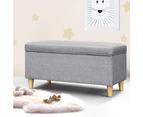 Artiss Keezi Storage Ottoman Blanket Box Toy Chest Kids Foot Stool Couch Light Grey