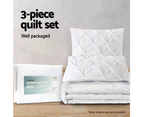 Giselle Bedding Pinch Pleat Diamond Bed Duvet Doona Quilt Cover Set King White
