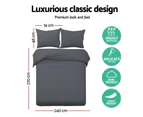 Giselle Bedding Luxury Classic Bed Duvet Doona Quilt Cover Set Hotel SK Charcoal